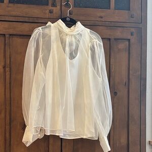 Cinq à Sept Sheer Silk Blouse